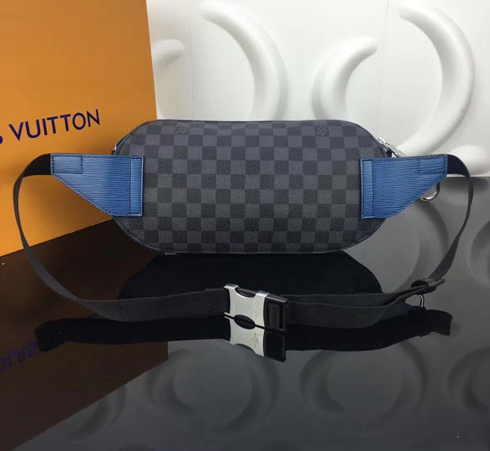 路易威登LV頂級原單 M51464 黑格 BUMBAG 腰包 Epi牛皮搭配Damier Graphite塗層帆布 YDH2142